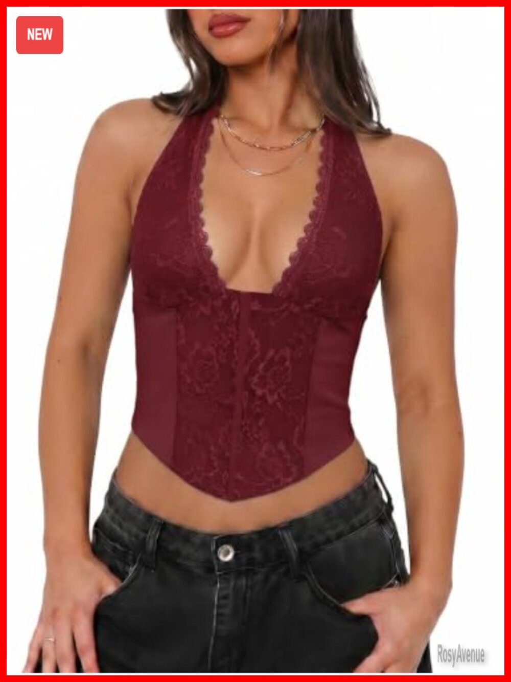 Lace Halter Corset Crop Top Backless Sexy Y2k Going Out Top